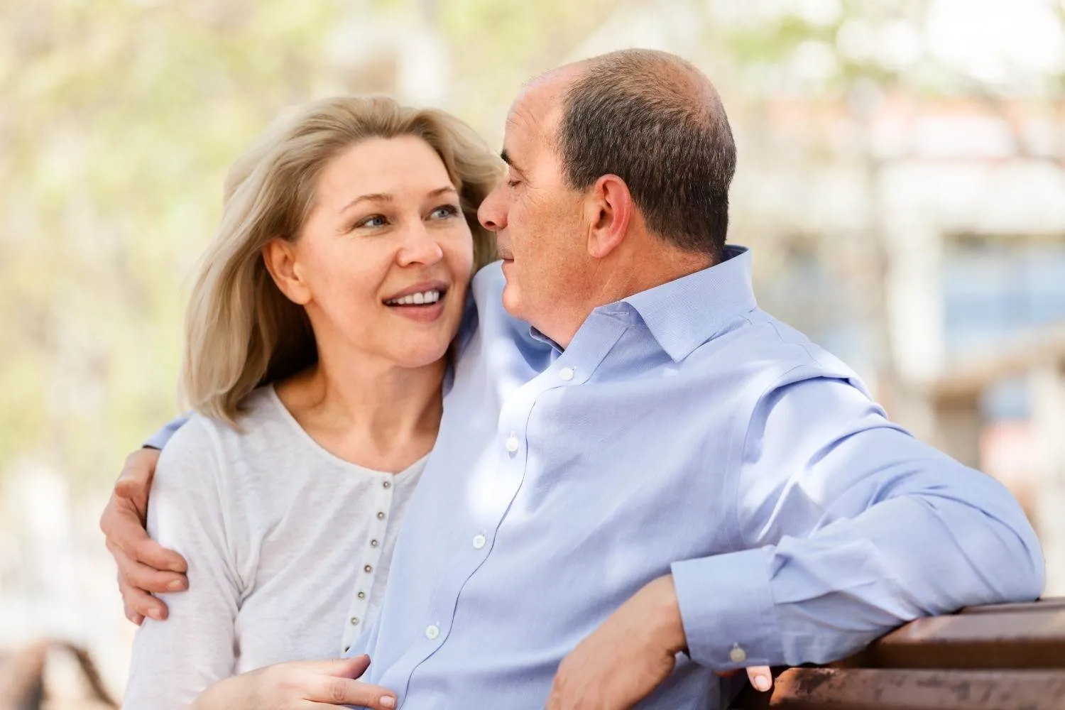 Going over Medicare choices together at a table